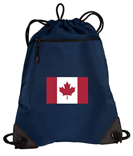 Canadian Flag Drawstring Backpack Canada Flag Cinch Bag - UNIQUE MESH & MICRO