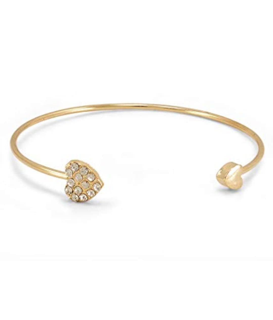 RVM Jewels Heart Bracelet Cuff with Rhinestone and Gold Plating Stylish Adjustable Solid Bracelets for Women and Girls Gold (B09LRB5PDF) Amazon Price History, Amazon Price Tracker