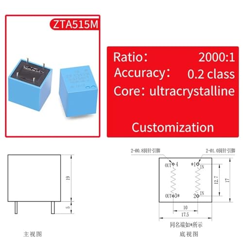 Transformador de precisión ZTA515M mini de corriente para placas PCB 2