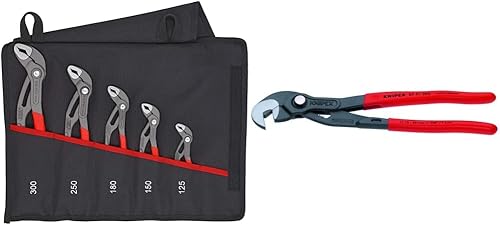 KNIPEX Juego de 5 alicates con alicates KNIPEX Raptor (8741250), color rojo de 10 pulgadas