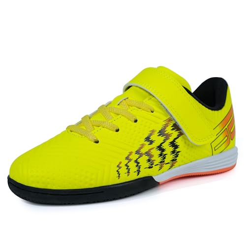 Scarpe da Calcio Indoor per Bambini Futsal - Sneakers da Calcio per Ragazzi e Ragazze (36EU,Lime)