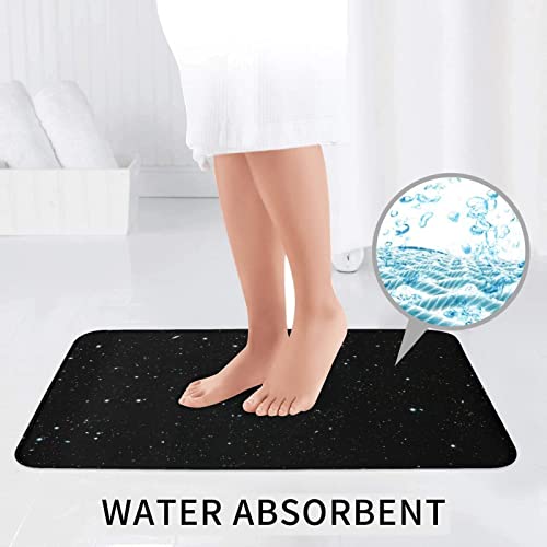 DEPILA Badezimmer 3-teiliges Badezimmerteppich-Set mit schwarzem Glitzerdruck 3-teiliges Badezimmerteppich-Set Badematte + Kontur + Toilettendeckelbezug Badezimmer-Antirutsch-Pad Sets – Bild 7