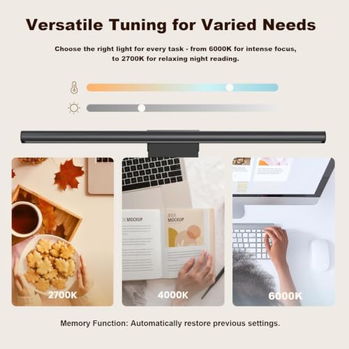 Image of YEELIGHT Monitor Light Bar RGB Backlight, Ra98 Computer Lamp Works with Matter & Alexa for Home Office Gaming, 350LM Dimmable No Glare Eye-Care LED Screen Bar, USB Desk Lamp with Screen & Music Sync