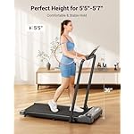 THERUN Walking Pad, 2 in 1 Foldable Treadmills for Home, 2.5HP Under Desk with Handle Bar, 16" Widened Running Belt, with Remote Control - Image 5