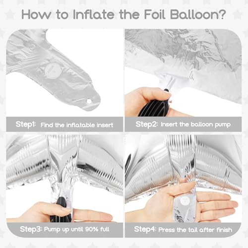 Silber Go Shawty It's Your Birthday Banner Ballons Dekorationen, Glitter Silber Geburtstag Banner mit Fransen Vorhang weiß Ballon Stern Folie Ballon für Mädchen Frauen Männer Hip Hop Rap Thema Party