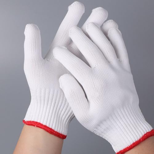 Guantes de trabajo en frío para hombre, 12 pares de nylon lavable para mecánica 4