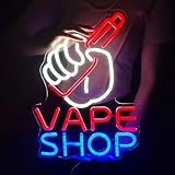 Planzo VAPE Shop Neon Sign for Smoke Shop LED Light Up E-cigar Business Store Sign Logo Wall Decor Neon Night Light Birthday Christmas Dad Husband Gift 5V 15.75'
