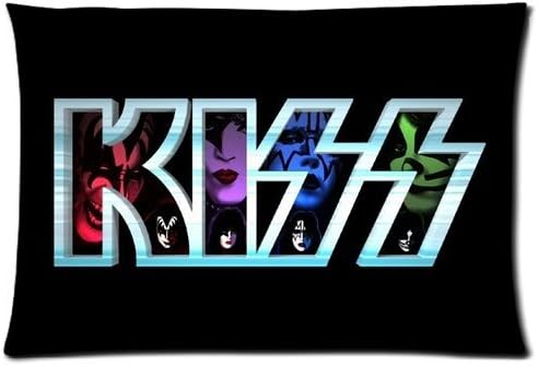 Chetery Popular Kiss Rock Band Logo Printed Best Gifts Valentine's Gift Decorate Pillowcase Custom Pillowcase Soft Pillow Case Zippered Pillow Case Cover in Roomy Size 20x30(Two side) Fashion Design