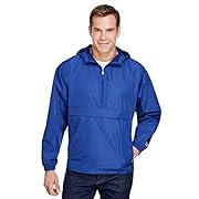 champion hooded packable popover jacket