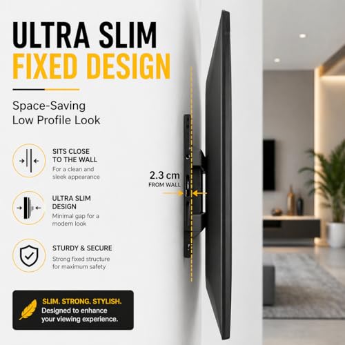 Image of PROSAC Heavy Duty TV Wall Mount Bracket for 14-42 Inches LED /HD /Smart TV'S, Universal Fixed TV Wall Mount Stand(12 Inch) Pack of 10