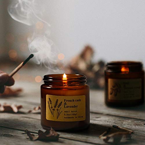 YMing Scented Candles, Aromatherapy Candles, Gifts for Women, Highly Scented and Long Burning Vintage Jar Soy Candles, French Cade & Lavender, Persimmon & Copal, Goji Berry & Tarocco Orange[3 Pack] - Thumbnail 5