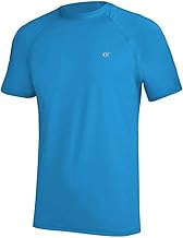 YuKaiChen Men's UPF 50+ Rash Guards Short Sleeve Swim Shirts Quick Drying Sun Protection Rash Vest LapsBlue L