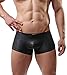 Sexy Imitation Leather Men's Underwear Tight Boxer Briefs Swim Shorts C33 (XL, Black)