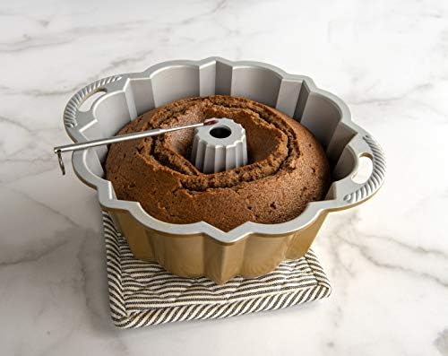 Nordic Ware Reusable Bundt Baking Thermometer, Metal Cake Tester Skewer, Baking Equipment for Testing Cake Temperature, Colour: Silver