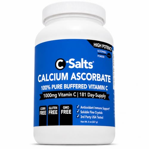 C-Salts Pure Calcium Ascorbate Vitamin C Powder (8 oz)