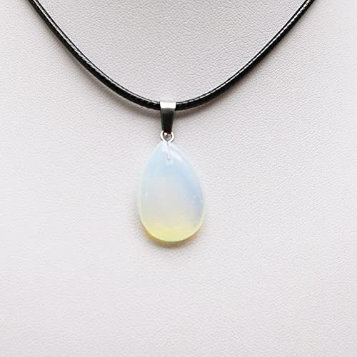Teardrop Water Drop Opal Rock Natural Quartz Crystal Healing Chakra Stone Pendant Necklace Jewellery,Opal