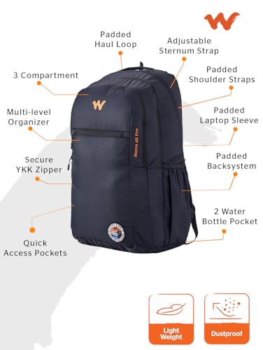 Image of Wildcraft Sierra 45 Pro Backpack-Black