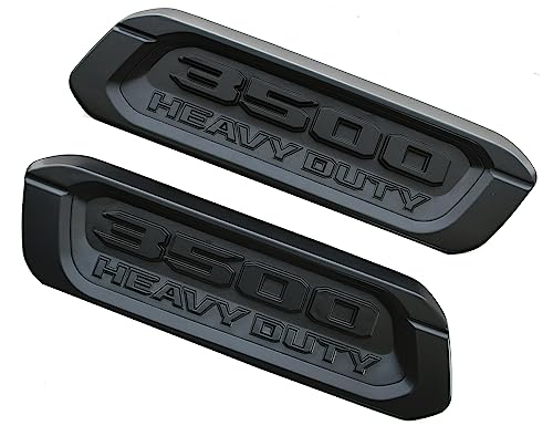 Image of 2pack New 3500 Heavy Duty Emblems Left Right Side 3D Badges Black Hood Replacement for 2019-2022 3500 (Black)