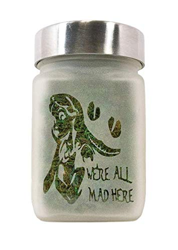 Cute Stash Jar with Alice in Wonderland & Cheshire Cat, 420 Birthday Gifts