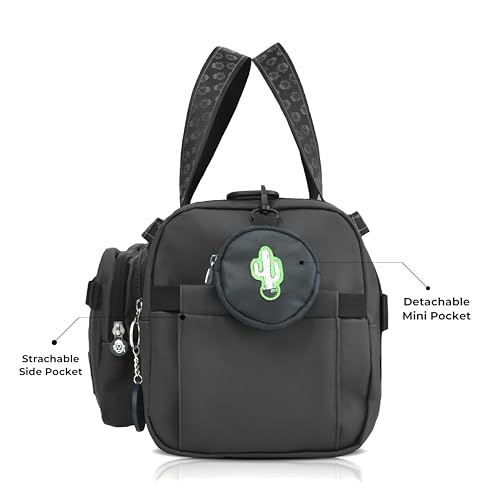 Image of MONKEY TROOPERS Spidey Lux Black Gym Duffle Bag for Men & Women, 30.4L | Water-Resistant Reverse Polyester, Shoe Compartment, Bottle Slot, Organiser Pockets, Luggage Strap, Gym, Sports & Short Trips