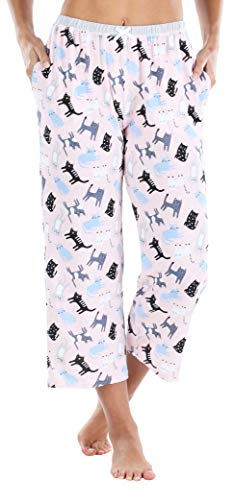 Sleepyheads Women's Jersey Lightweight Capri Pajama Pants With Pockets, Capris-Cats, X-Large #TOP2