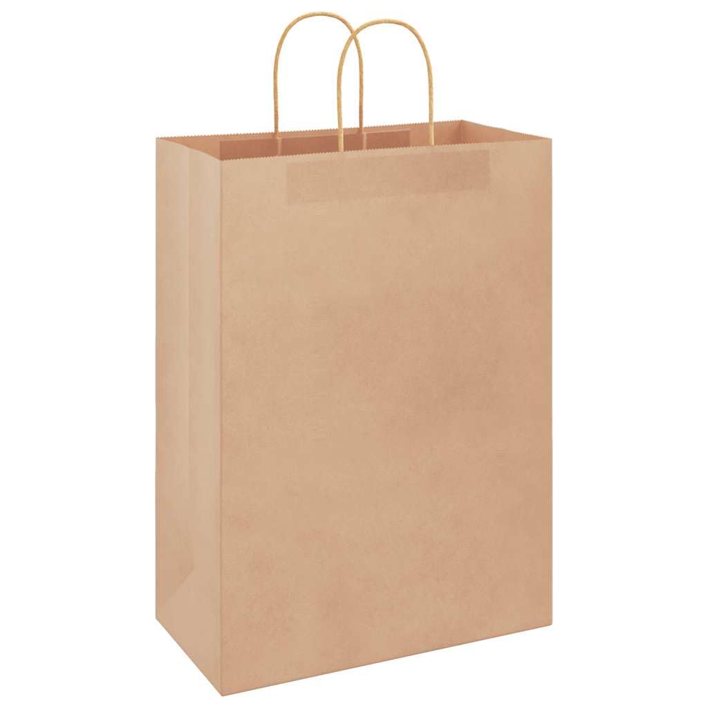 vidaXL Sacs en Papier 50 pcs avec poignées Marron 32x17x44 cm, Sac en Papier, Sac Cadeau en Papier, Sac Cadeau en Papier, Sac