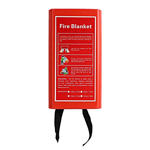 Fire Blanket MysticalFantasy Retardent Emergency Cover for Fireplace Safety, Material, for Kitchen and Hotels, White (1.5mx1.5m)