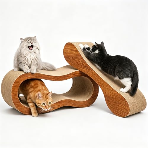 Simple Deluxe Cat Scratcher 2 in 1 Cat Scratching Board Cat Cardboard Scratch Lounger Large 27.56 x9.45 x8.86 inch