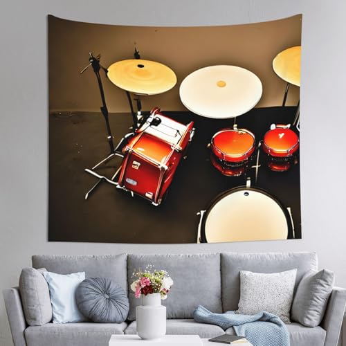 Ensemble tambour grande tapisserie décorative 152x130cm EdWal pour mur de chambre