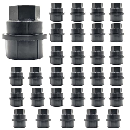 CSMATEYEAH 30 PCS Wheel Lug Nut Covers Compatible with Chevrolet GMC 1500 2500 Full Size Truck Thread M27-2.0, Lug Nut Cap Covers Replace 15646250, Black