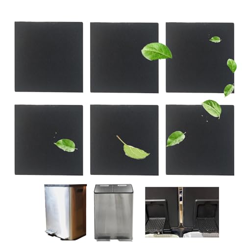 PurifyLogix Odor Absorbing Filter Refills for SIMPLI-Magic Trash Can, Activated Charcoal Deodorizer Compatible with SIMPLI-Magic Garbage Bins with Built in Odor Filter Compartment, Square (Pack of 6)