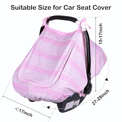 FIOBEE Baby Car Seat Cover, Car Seat Covers for Babies Infant Car Seat Canopy with Breathable Mesh Window Waterproof Carseat Cover for Babies Boy Girl 4 Seasons