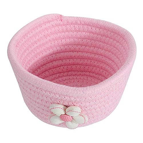 BATHVEVE Cesto Woven Cotone Per Scrivania Contenitore Multiuso Per Casa e Ufficio Organizzatore Per Snack Abbigliamento e Fiori Design Elegante Resistente Chimici