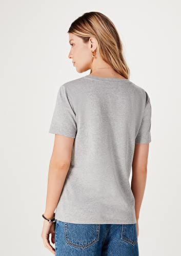 Blusa Básica Feminina Em Algodão Com Decote V