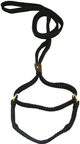 Lone Wolf 5/8 x 6' Flat Braid Martingale Leash Black