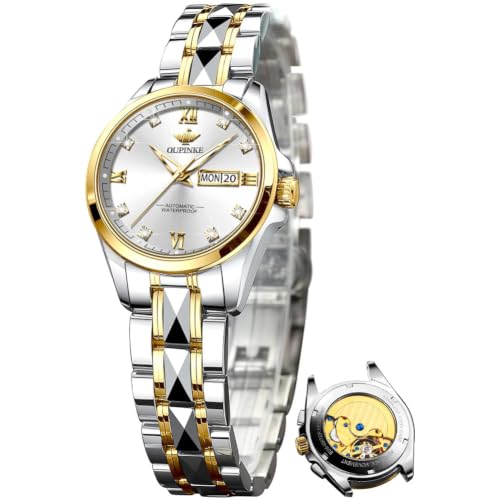 Image of OLEVS Automatic Womens Watch Mechanical Calendar Watches Diamond Fashion Waterproof Female Wrist Watch