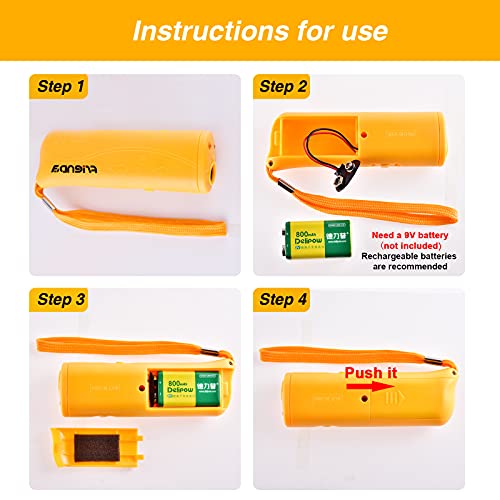 Frienda 4336354548 Led Ultrasonic Dog Trainer Device 3 In 1 Stop Barking Stop Bark Handheld Dog Training Device thumb #2