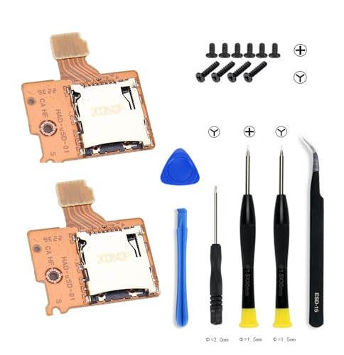 COMZPLIFE 2Pcs Micro SD Card Reader Replacement for Nintendo Switch, TF Memory Card Slot Socket Reader Board Replacement for NS Console