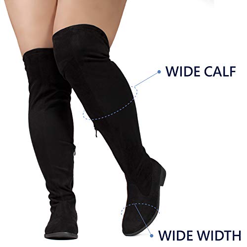 RF ROOM OF FASHION Women's Stretchy Over The Knee Low Heel Boots (Wide Calf Wide Width)3