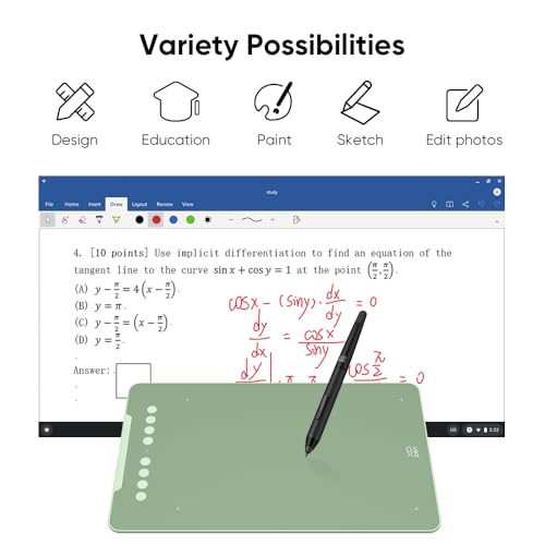 Image of XPPen Deco 01 V3 10x6 Drawing Tablet | 16K Pressure Pen | Battery-Free Stylus | 8 Hotkeys | for OSU Gaming & Teaching | PC /Mac /Android /ChromeOS Compatible | Green