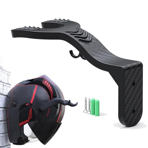 ヘルメットハンガー ヘルメットラック バイク 壁掛け ヘルメットホルダー オートバイ 壁マウントディスプレイラック バイク用ヘルメットホルダー 壁掛け 取り付けネジ付き 自転車 帽子やキャップ 洋服掛け 壁かけのサムネイル