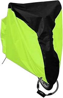 Abaodam Cubierta para Bicicleta con Cerradura de Metal Resistente S Color Negro con Verde Fluorescente para Protección