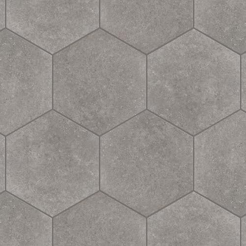 Traffic Hex Grey 8-5/8" x 9-7/8" Porcelain Floor and Wall