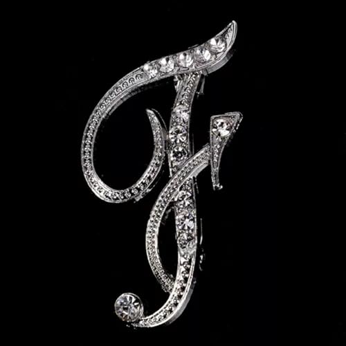 Spilla da Donna con 26 Lettere e Strass di Cristallo, per Bouquet da Sposa -yy-F