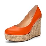 FERSENHÖHE: Die Absatzhöhe beträgt 10 CM, das innere Plateau 2.5 CM. Weiche Innenpolsterung und bequeme Steigung sind sehr geeignet für den täglichen Spaziergang.