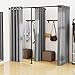 lesolar Double Fitting Room Curtains for Boutique, F-Shape Large Dressing Room with 3 Shading Curtains, Retail Privacy Protection Clothing Store Changing Rooms Divider