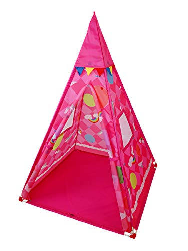 NARMAY® Tipi pour Enfants, pour Jeu en intérieur/extérieur, 99 x 99 x 139 cm, Motifs Fantaisie, Rose Cover