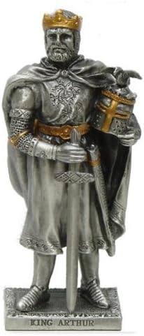 Pewter King Arthur Metal Knight With Gold Accents