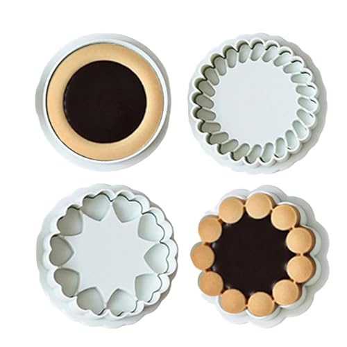 Molde para galletas para hornear – Moldes para repostería | Cortador de galletas | 4 moldes de flores de chocolate | Cortador de masa de galletas | Molde para hornear fondant casero para masa de