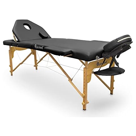 QUIRUMED Camilla Plegable de Madera Pro con Respaldo Abatible Cover